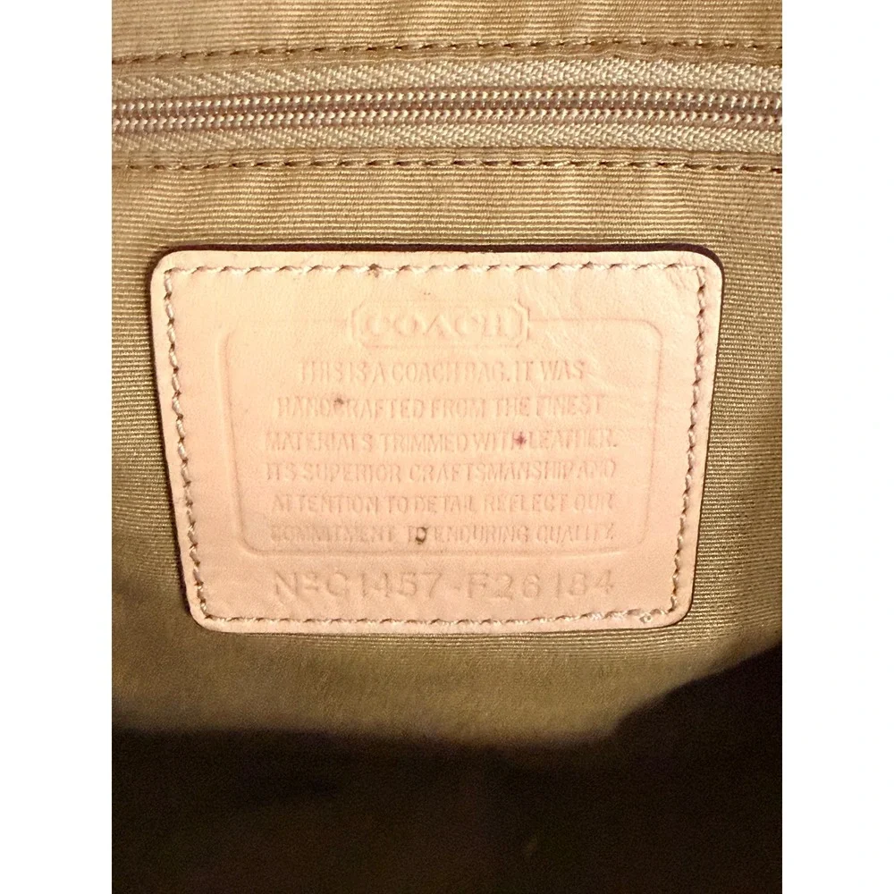 Coach Signature Cora Domed Satchel Brown Tan Monogram Handbag F26184